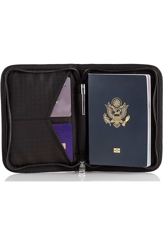 Passport Holder & Travel Wallet with RFID Blocking - Premium Document Organizer Case for Men and Women - Holds Passports, Cards, Tickets, ID, Cash - Compact Zippered Wallet - Midnight