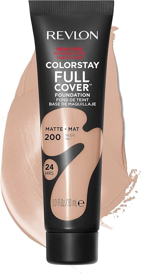 Revlon Liquid Foundation, ColorStay Face Makeup for Normal and Dry Skin, Longwear Full Coverage with Matte Finish, Oil Free, Nude, 1.0 Fl Oz