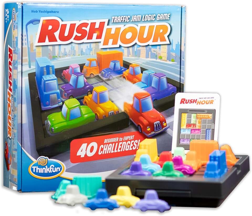 ThinkFun Rush Hour Traffic Jam Logic Game - Engaging STEM Toy for Kids Age 8 and Up | Enhances Reasoning & Planning Skills | Over 20 Awards Winner | Trusted Worldwide Seller for Over 20 Years