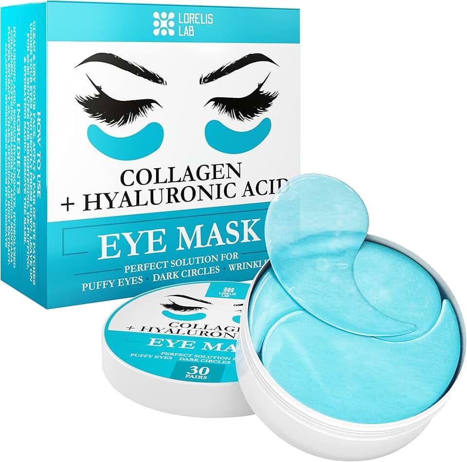 Under Eye Patches for Puffy Eyes, Dark Circles, Dull Skin - Natural Moisturizing Support - Help with Wrinkles and Fine Lines - Under Eye Mask with Hyaluronic Acid, Collagen, Caffeine - 30 Pairs