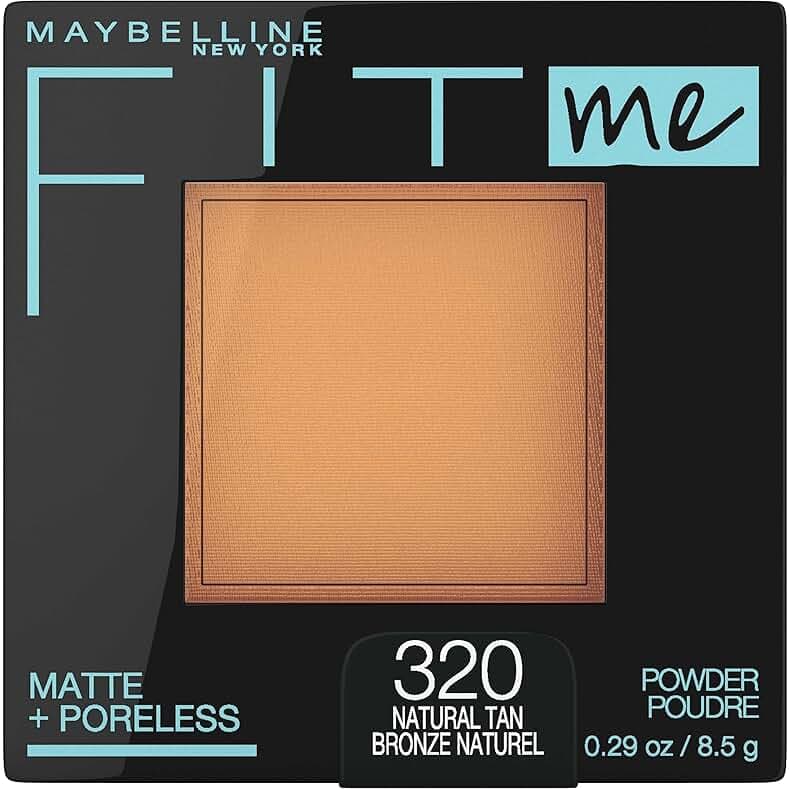 Maybelline Fit Me Matte + Poreless Pressed Face Powder Makeup & Setting Powder, Natural Tan, 1 Count