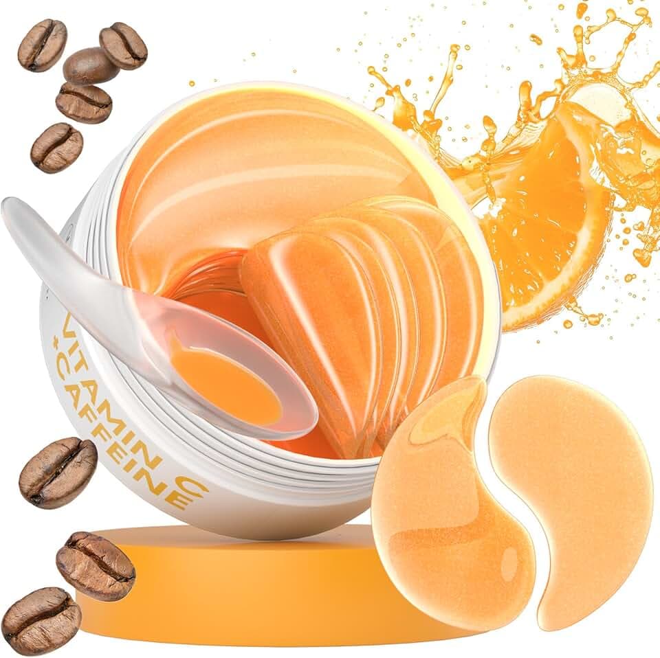 Vitamin C & Caffeine Under Eye Patches (30 Pairs), Under Eye Mask for Puffy Eyes, Appearance of Dark Circles, Smoothing & Hydration, Self Care & Skincare Gifts for Women, Patch Yeux