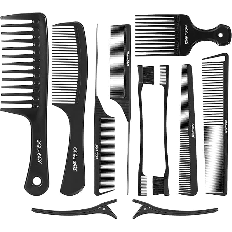 SalonSilk Professional Combs Set for Natural Black Curly Hair for Ladies