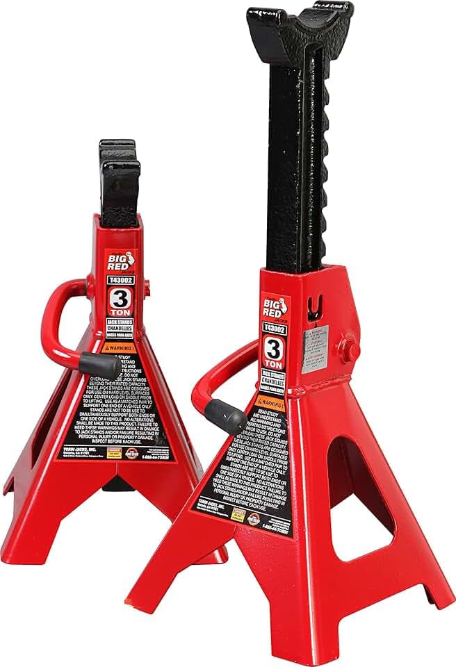 BIG RED T43202 Torin Heavy Duty Steel Jack Stands: 3 Ton (6