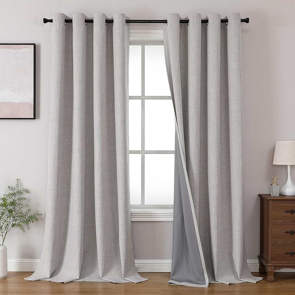 Joydeco Blackout Curtains 96 Inches Long, Light Blocking Curtains for Bedroom 2 Panels with Grommets, Thermal Insulated, Noise Reducing Room Darkening Drapes Privacy Protection for Living Room Window