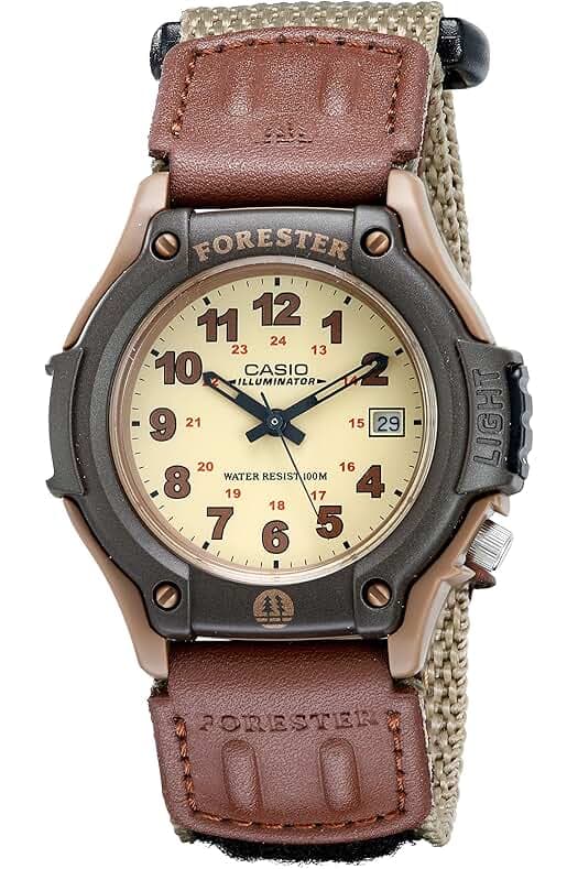 Casio FT500WC Series | Men's Analog Watch | 100 Meter Water Resistance | LED Light | Date Display | Leather/Cloth Band | Regular Time Keeping (HR, Min, SEC, PM, Date, Day) | 3 Year Battery