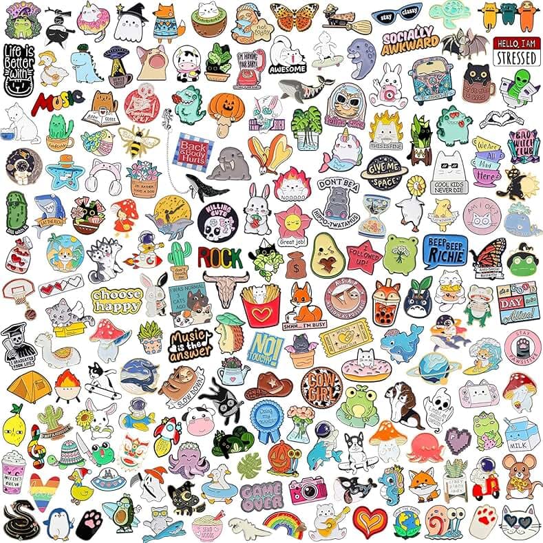 20/40/50 Pcs Cute Enamel Backpack Pins, Funny Anime Enamel Lapel Pins Bulk Set Cool Brooch Button Pins Badge Aesthetic for Backpacks, Bag, Jacket, Kids, Girls, Festival Present (Random Style)