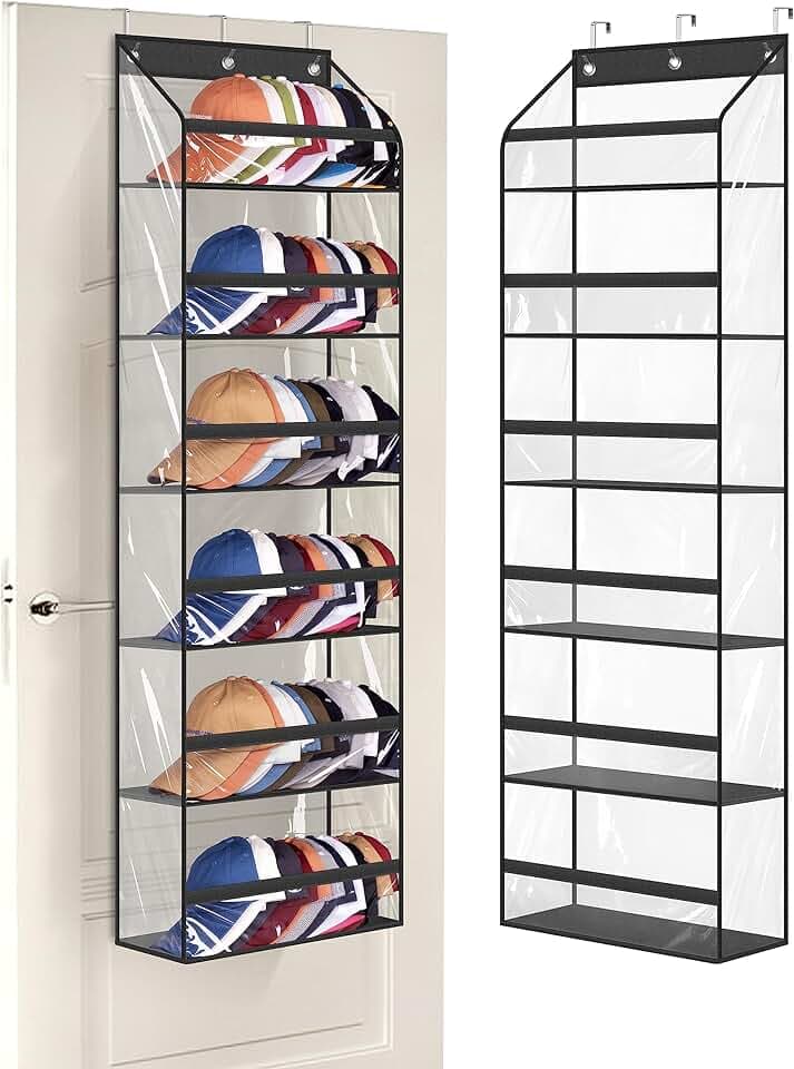 AOODA Clear Over The Door Hat Racks for Baseball Caps