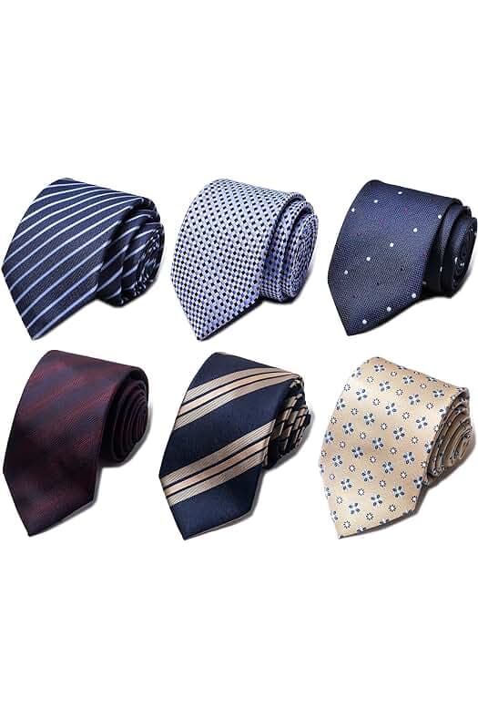 Tie For Men Necktie Woven Jacquard Neck Ties Set 6 PCS